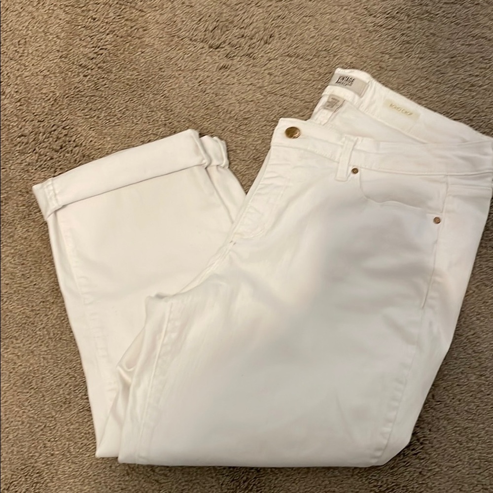 Vintage America Blues Boho Crop White Jeans 14